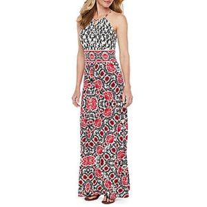 London Style Sleeveless Floral Maxi Dress